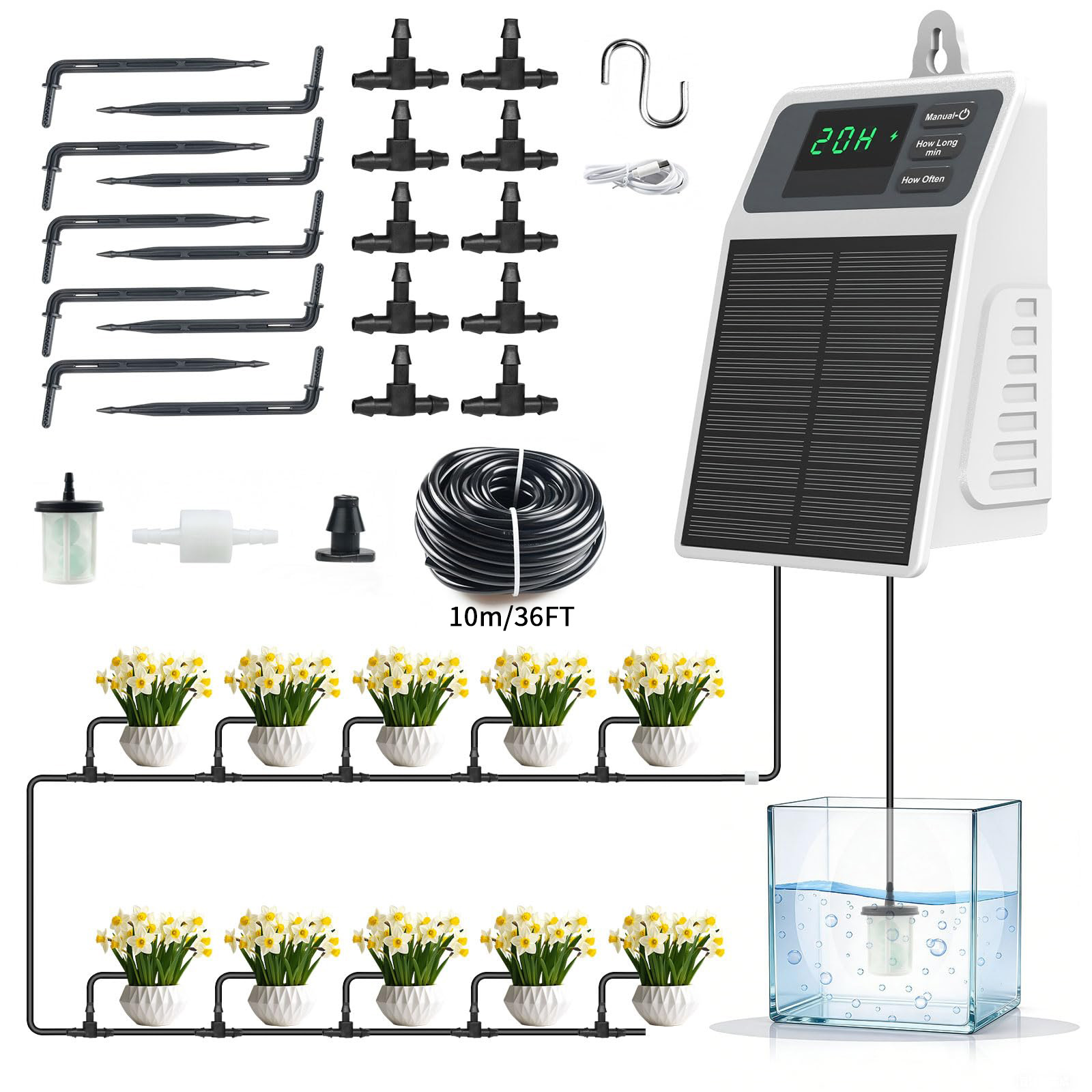 Plant Parent Kit - Sistema di irrigazione solare a goccia